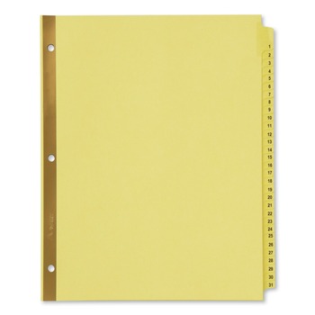 Avery 11 in. x 8.5 in. 31-Tab 1 to 31 Preprinted Laminated Tab Dividers with Gold Reinforced Binding Edge - Buff (1-Set)