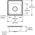 Kitchen Sinks | Elkay D115161 Dayton Top Mount 15 in. x 15 in. Single Bowl Bar Sink (Stainless Steel) image number 6