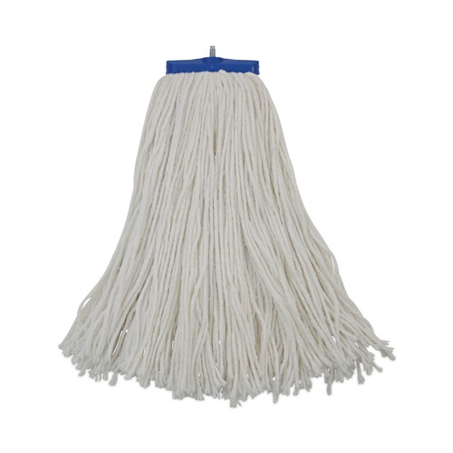 Mops | Boardwalk BWK716RCT 16 oz. Cut-End Lie-Flat Rayon Wet Mop Head - White (12/Carton) image number 0