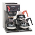 Office Jansan | BUNN 12950.0212 CWTF-3 3 Burner 12-Cup Automatic Coffee Brewer - Black/Stainless Steel image number 1