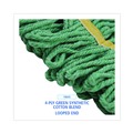 Office Jansan | Boardwalk BWK501GN 5 in. Headband Super Loop Cotton/Synthetic Fiber Wet Mop Head - Small, Green (12/Carton) image number 5