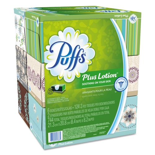 Office Jansan | Puffs 39383 2-Ply Plus Lotion Facial Tissue - White (24/Carton) image number 0