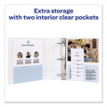 Office Jansan | Avery 19651 11 in. x 8.5 in. 3 Rings 1.5 in. Capacity Showcase Economy View Binders with Slant Rings - White image number 4