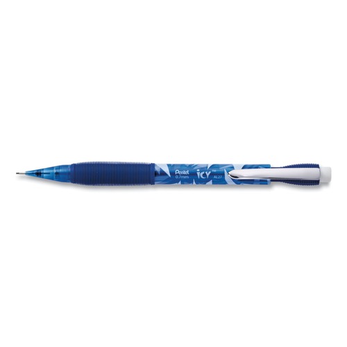 Bulk Savings Pricing 1 | Pentel AL27TC 0.7 mm HB (#2) Icy Mechanical Pencil - Black Lead, Transparent Blue Barrel (1-Dozen) image number 0