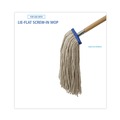 Mops | Boardwalk BWK716CCT 16 oz. Cut-End Lie-Flat Cotton Wet Mop Head - White (12/Carton) image number 5