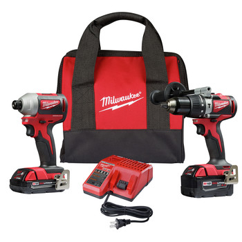 Milwaukee 2893-22CX M18 Brushless 2.0 Ah / 4.0 Ah Hammer Drill / Impact Driver Combo Kit Milwaukee 2893-22CX M18 Brushless 2.0 Ah / 4.0 Ah Hammer Drill / Impact Driver Combo Kit