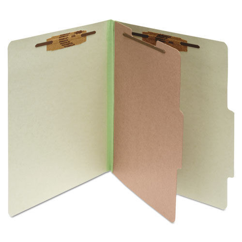  | ACCO A7016044 2 in. Expansion 1 Divider 4 Fasteners Legal Size Pressboard Classification Folders - Leaf Green (10/Box) image number 0