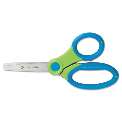 Westcott 15986 5 in. Long, 2 in. Cut Length, Rounded Tip, Titanium Bonded Kids Scissors - Assorted image number 0
