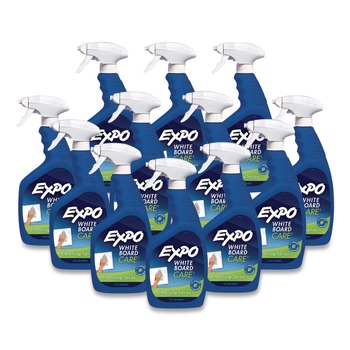 EXPO White Board CARE Dry Erase Surface Cleaner, 22 oz Spray Bottle, 12/Carton