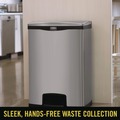 Trash & Waste Bins | Rubbermaid Commercial 1901999 Slim Jim 24-Gallon Front Step Style Stainless Steel Step-On Container - Black image number 6