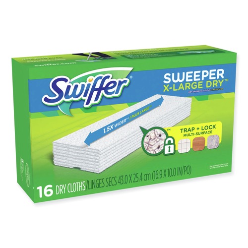 Office Jansan | Swiffer 80337556 16.9 in. x 9.8 in. Sweeper XL Dry Refill Cloths - White (4/Carton) image number 0