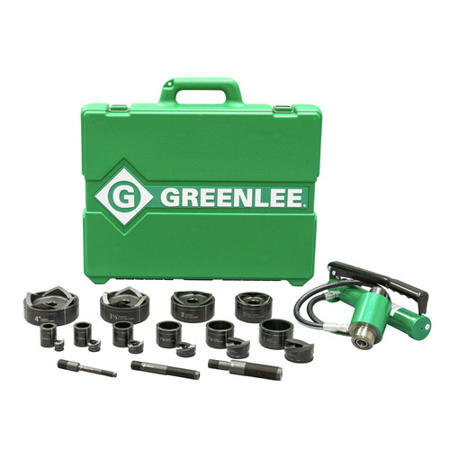Knockout Tools | Greenlee 7310SB 11-Ton 1/2 in. - 4 in. Hydraulic Knockout Kit with Hand Pump and Slug-Buster image number 0