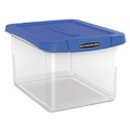 Office Jansan | Bankers Box 0086201 14 in. x 17.38 in. x 10.5 in. Letter/Legal Heavy Duty Plastic File Storage - Clear/Blue image number 2