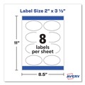 Office Jansan | Avery 22820 2 in. x 3.33 in. Labels with Sure Feed and Easy Peel - Oval Glossy White (80/Pack) image number 1