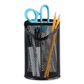  | Universal UNV20019 4.13 in. Diameter x 6 in. Height 3-Compartment Metal Mesh Pencil Cup - Black image number 4
