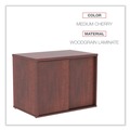 Office Filing Cabinets & Shelves | Alera ALELS593020MC Open Office Desk Series 29.5w x 19.13d x 22.78h Low Storage Cabinet Credenza - Medium Cherry image number 4