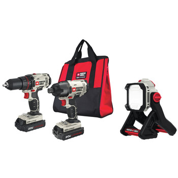 Porter Cable Pcck604l2 L500bbndl 20v Max Cordless Lithium Ion Drill Driver And Impact Drill Kit With Led Task Light Cpo Outlets