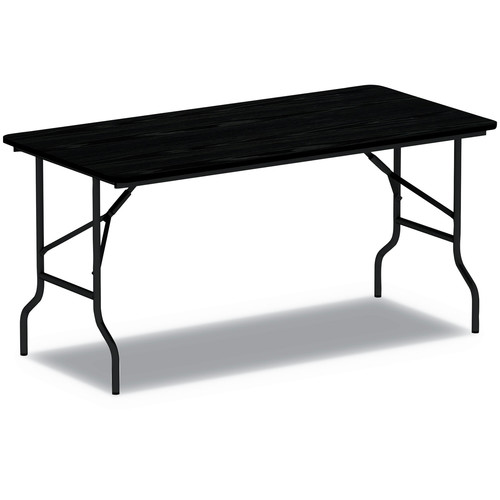 Office Desks & Workstations | Alera ALEFT727230BK Rectangular Wood Folding Table - Black image number 0