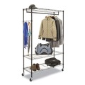 Office Jansan | Alera ALEGR364818BL 48 in. W x 18 in. D x 75 in. H 40 Garments Wire Shelving Garment Rack - Black image number 4