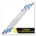 Cleaning Tools | Gritt Commercial GRI1066F3PK 3.5 ft. to 6 ft. Telescopic Aluminum Extension Pole with Click/Lock Adapter Cone - Blue/Silver (3/Pack) image number 1