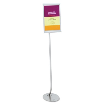 Quartet Aluminum Frame 11 in. x 17 in. Designer Sign Stand - Silver