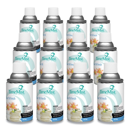 Odor Control | TimeMist 1042771 6.6 oz. Aerosol Clean N Fresh Premium Metered Air Freshener Refills (12/Carton) image number 0