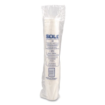 SOLO Paper Hot Cups 10 oz White 50/Pack