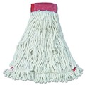 Mops | Rubbermaid Commercial FGA25306WH00 Web Foot Shrinkless Large Cotton/Synthetic Wet Mop Head with 5 in. Headband - White (6/Carton) image number 1