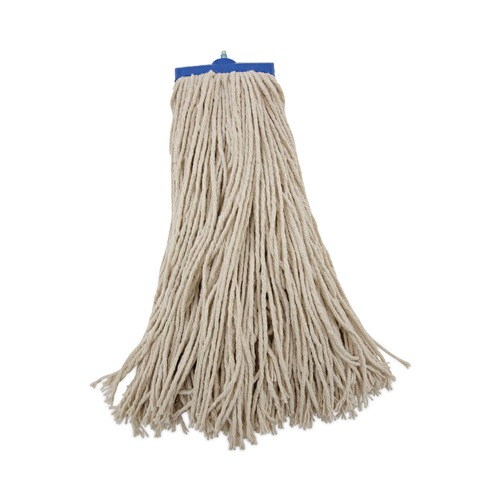 Mops | Boardwalk BWK720C 20 oz. Economical Lie-Flat Cotton Fiber Mop Head - White (12/Carton) image number 0