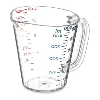 Carlisle 1 Pint Commercial Plastic Measuring Cup - Clear