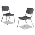 Office Jansan | Iceberg 64117 17.5 in. Seat Height Rough n Ready Stack Chair Supports Up to 500 lbs. - Charcoal Seat, Charcoal Back, Silver Base (4/Carton) image number 0