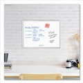 White Boards | U Brands 030U00-01 23 x 17 Melamine Dry Erase Board - White Surface/Silver Frame image number 1