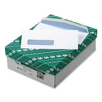 Quality Park 3.63 x 8.63 Commercial Flap Gummed Closure Security Tint Window Envelope - White (500/Box)