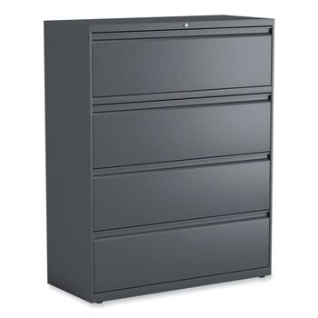 Alera 25511 4-Drawer 42 in. x 18 in. x 52.5 in. Lateral File Cabinet - Charcoal