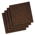 Office Furniture Accessories | Universal UNV43403 12 in. x 12 in. Cork Tile Panels - Dark Brown Surface (4/Pack) image number 1