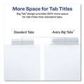 Office Jansan | Avery 11122 Big Tab 11 in. x 8.5 in. 5-Tab Double-Sided Gold Edge Reinforcing Insertable Dividers - Clear Tabs/White (1-Set) image number 4