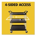  | Rubbermaid Commercial FG342488BLA 18-5/8 in. x 33-5/8 in. x 37-3/4 in. Three-Shelf Economy Plastic Cart - Black image number 7