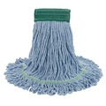 Cleaning & Janitorial Supplies | Boardwalk BWK502BLCT 5 in. Headband Super Loop Cotton/Synthetic Fiber Wet Mop Head - Medium , Blue (12/Carton) image number 1
