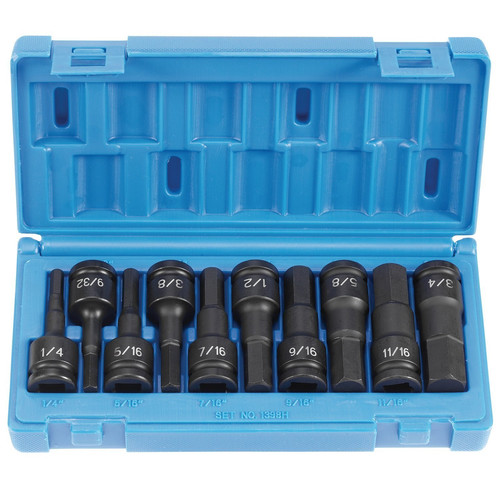 Socket Sets | Grey Pneumatic 1398H 10-Piece 1/2 in. Drive SAE Hex Impact Driver Socket Set image number 0