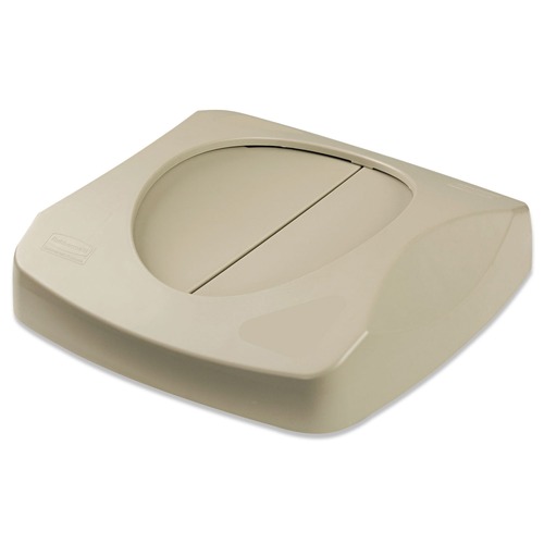 Rubbermaid Commercial FG268988BEIG Untouchable 16 in. x 16 in. Square Swing Top Lid - Beige image number 0