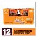 Snacks | Green Rabbit 31146852307 3.03 oz Spicy Chicken Bowl Noodle Soup (12/Carton) image number 3