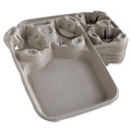 Cups and Lids | Chinet 20990 8 oz. -  44 oz. 2 Cups StrongHolder Molded Fiber Cup/Food Trays - Beige (100/Carton) image number 1