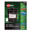 Office Jansan | Avery 60522 UltraDuty 4.75 in. x 7.75 in. GHS Chemical Waterproof and UV Resistant Labels - White (100/Pack) image number 0