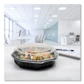 Food Service | SOLO 809011-PP94 OctaView 9.55 in. x 9.1 in. x 3 in. 31 oz. Plastic Hinged-Lid Hot Food Containers - Black/Clear (100/Carton) image number 4