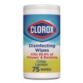 Cleaning & Janitorial Supplies | Clorox 01628 7 in. x 7.75 in. 1-Ply Bleach Free Disinfecting Cleaning Wipes - Crisp Lemon White (6/Carton) image number 1