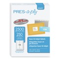 Office Jansan | PRES-a-ply 30609 2 in. x 4 in. Laser Printer Labels - White (10/Sheet, 250 Sheets/Box) image number 0