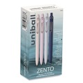 Pens | uni-ball 70663 Medium 0.7 mm Zento Retractable Gel Pen - Black Ink, Assorted Barrel (1-Dozen) image number 0