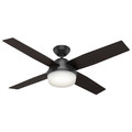 Ceiling Fans | Hunter 59251 52 in. Dempsey Matte Black Ceiling Fan with Light and Remote image number 0