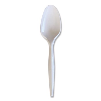 Boardwalk BWKSPOONWHPS Heavyweight Wrapped Polystyrene Teaspoon Cutlery - White (1000/Carton)