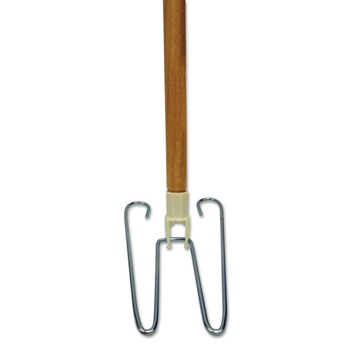 Boardwalk 0.94 in. Diameter x 48 in. Length Wedge Dust Mop Head Frame/Lacquered Wood Handle - Natural